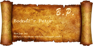 Bodnár Petur névjegykártya